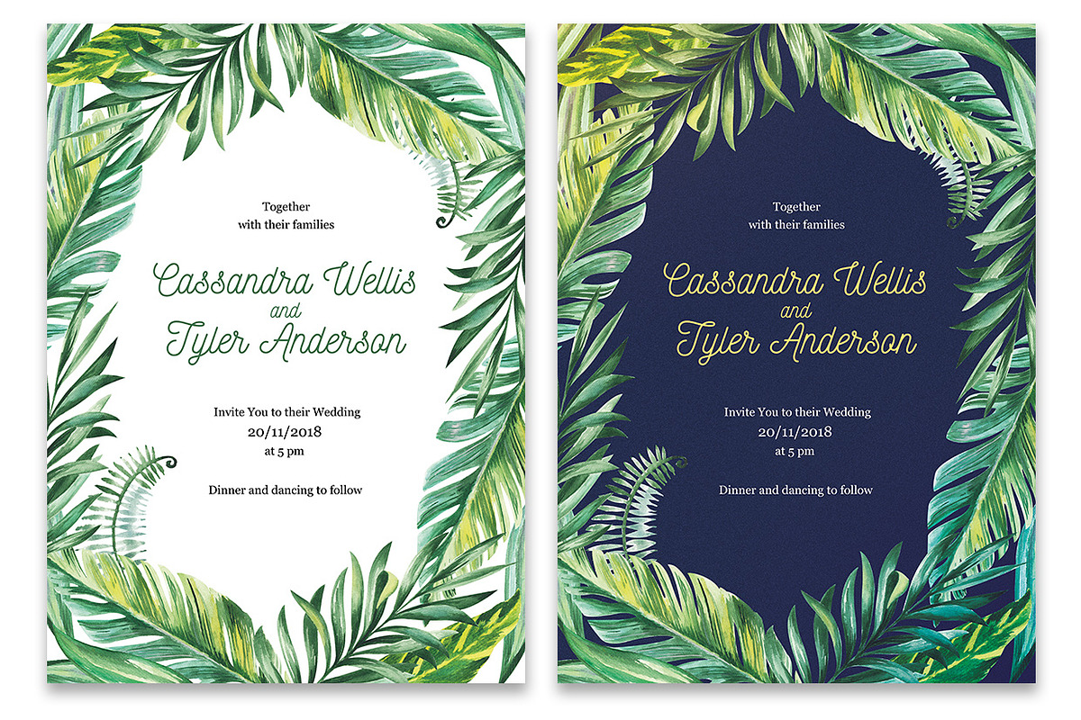 Tropical Day and Night Wedding Suite, an Invitation Template by HannaSymo (Photo 5 of 11)
