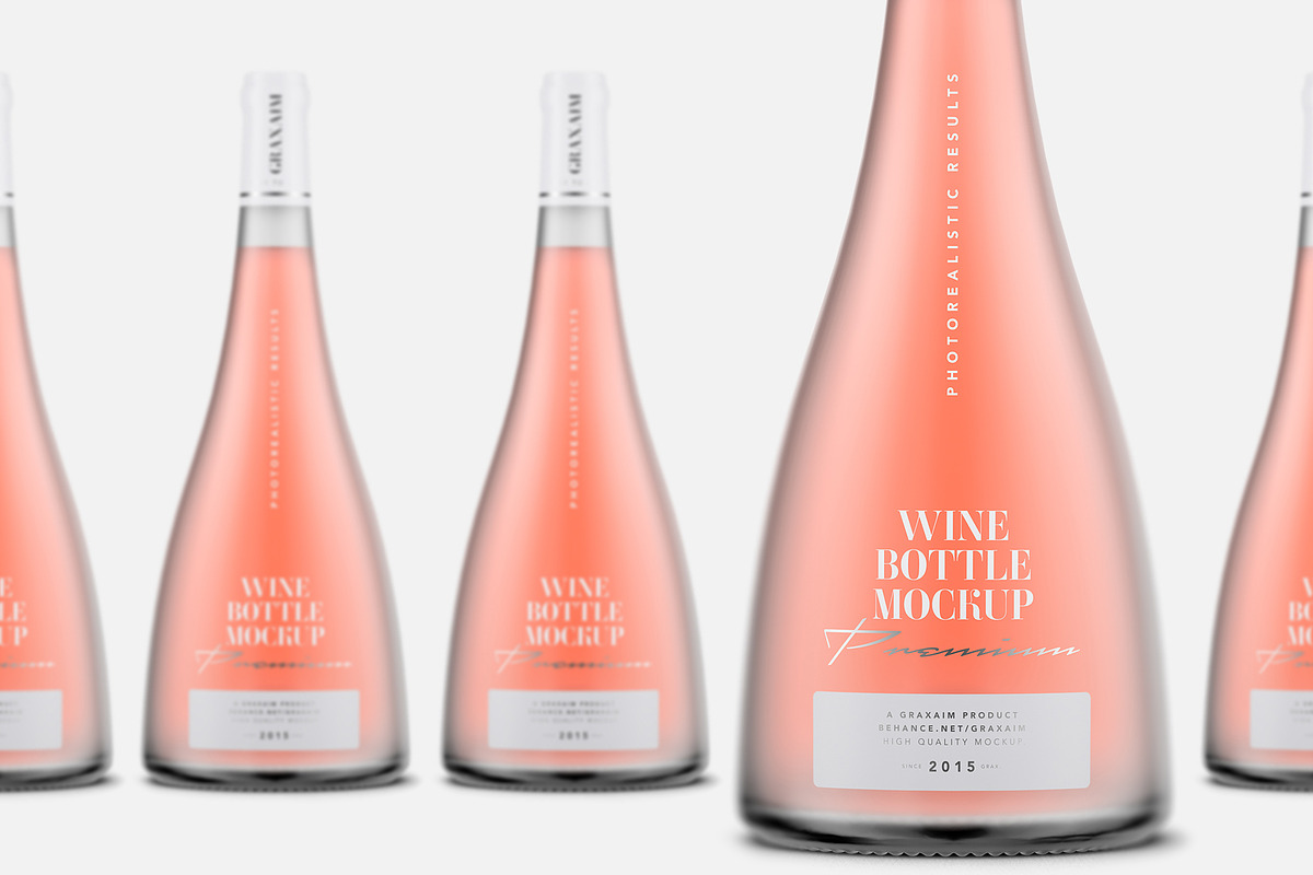 Frosted Bottle Mockup - Rose Wine, a Product Mockup by Graxaim Mock-up (Photo 3 of 6)