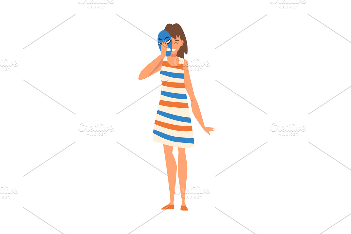 Woman Covering Her Face with Anger, a Person Illustration by TopVectors