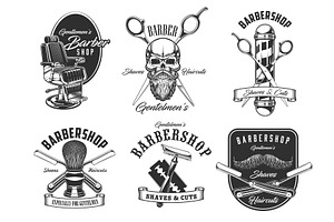 Barbershop Service, Haircut Icons