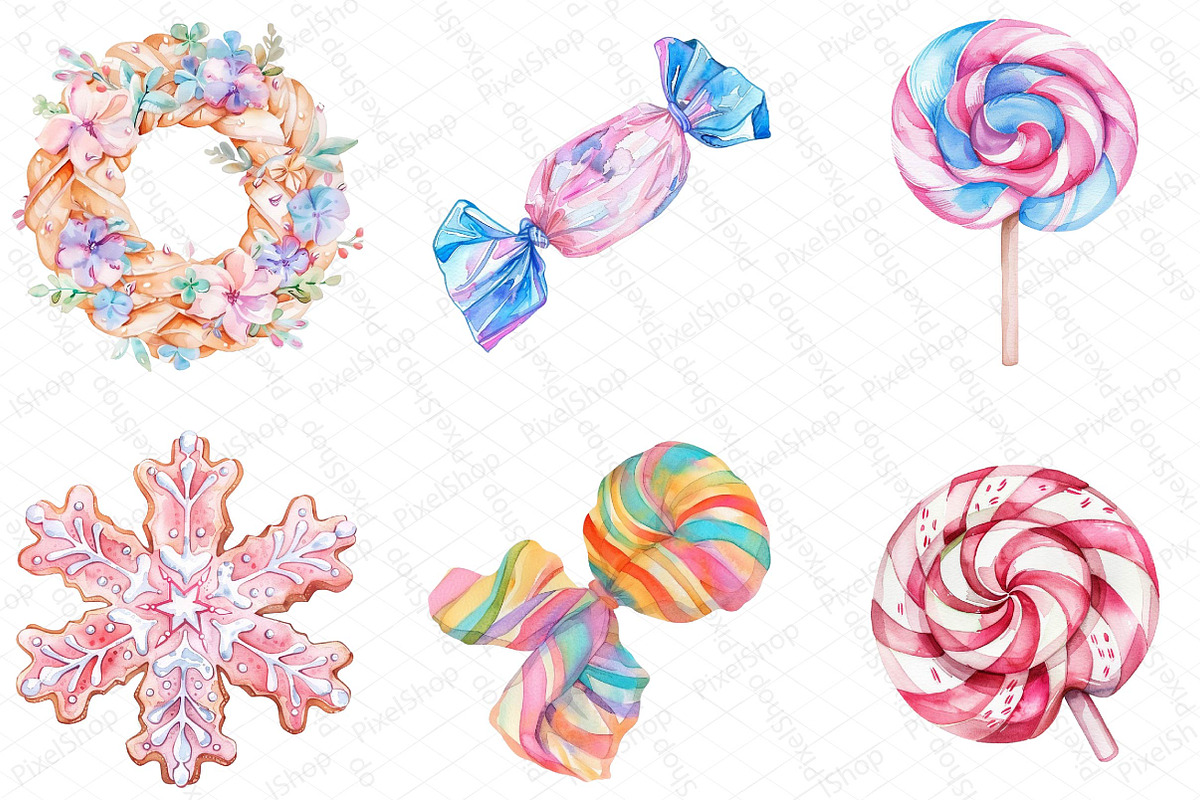Pastel Christmas Cookies & Candy Cli, an Illustration by DreamPrint404 (Photo 2 of 6)