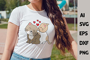 Funny Kawaii Romantic Cats Cliparts, an Animal Illustration by ARTify Illustrations (Thumbnail 4 of 7)