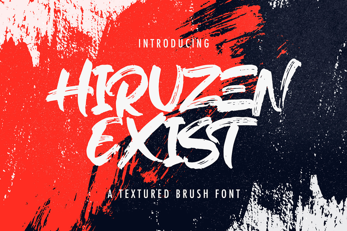 Hiruzen Exists - Textured Brush Font, a Script Font by StringLabs (Photo 1 of 14)