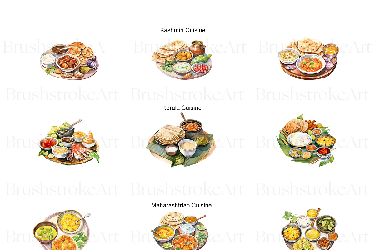 Watercolor Indian Food Clipart, Dish, a Food Illustration by BrushstrokeArtGB (Photo 4 of 11)