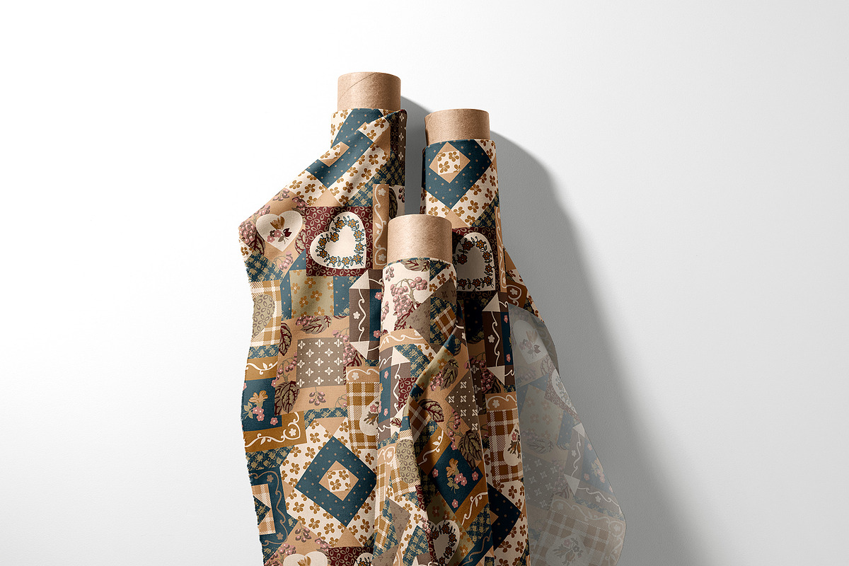 Vintage Patchwork Floral Pattern, a Pattern Graphic by StudioGlouna (Photo 3 of 5)