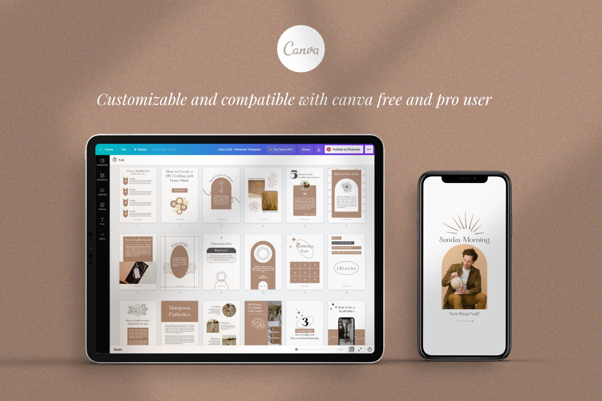 Live Life - Pinterest Canva Template, a Social Media Template by ZAF Studio (Photo 7 of 7)
