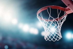 Basketball hoop and net in a bright, a Sports & Recreation Photo by MistyDay