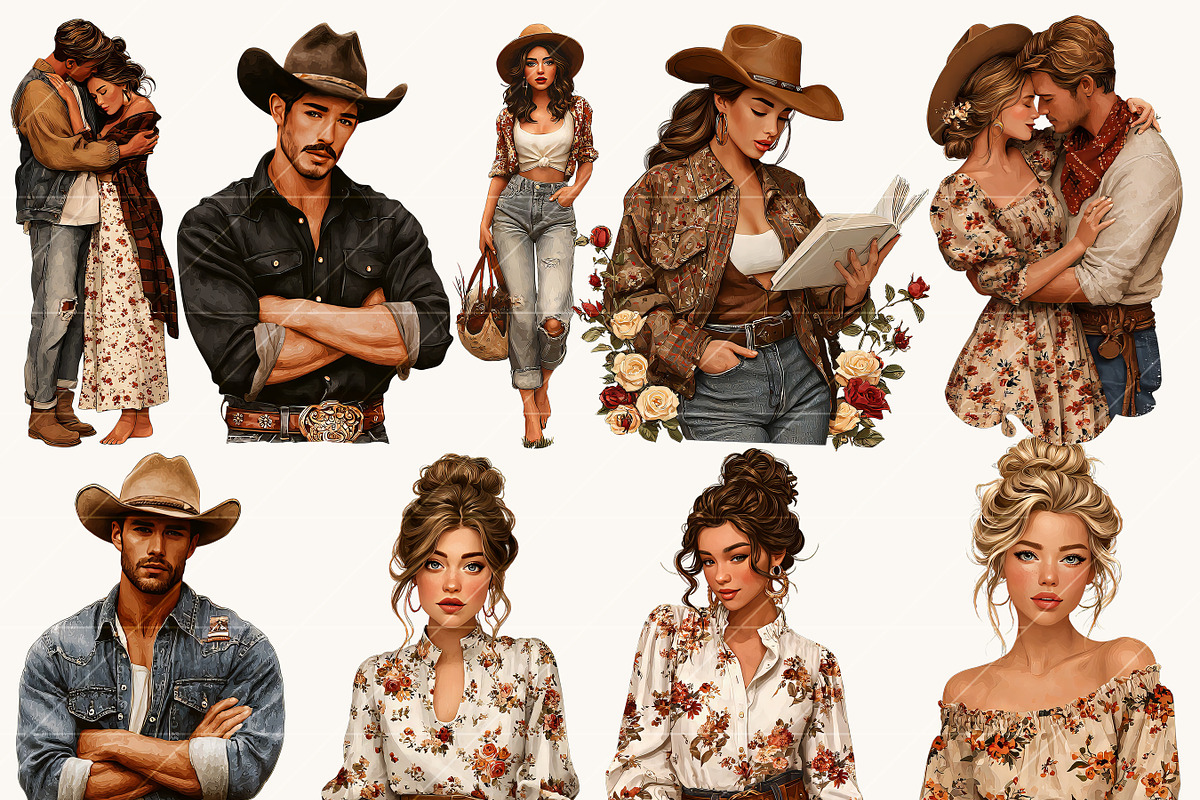 Modern Western Clipart Bundle, a Person Illustration by BusyDaydesign (Photo 4 of 9)