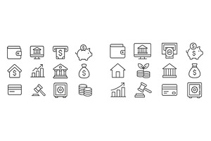 Icons representing financial, a Finance Illustration by ZinetroN