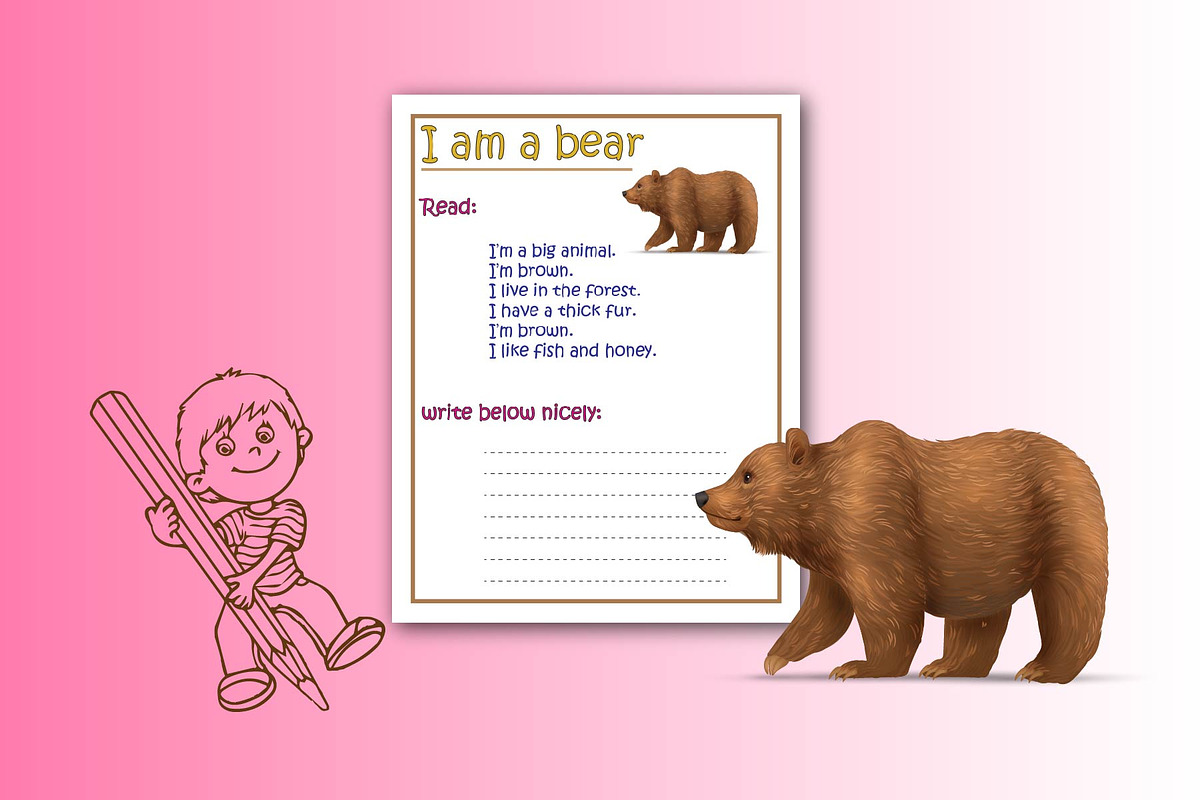 Kid Reading and writing worksheets, a Graphic by Hitubrand (Photo 4 of 5)