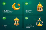 Ramadan and Eid Mubarak 3D Icons, an Object Illustration by Lumina_ui_ux202 (Thumbnail 2 of 6)