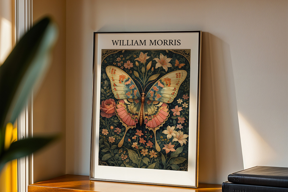 William Morris Butterfly Floral Art, a Decorative Illustration by elfy creative (Photo 5 of 6)