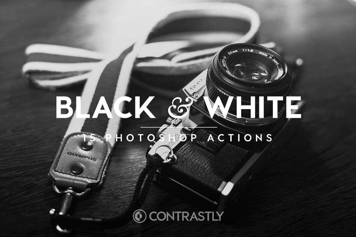 Black & White Photoshop Actions, an Action Add-On by Contrastly Shop (Photo 1 of 4)
