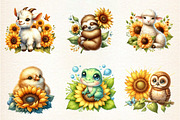 Spring Animal Sunflowers Sublimation, an Animal Illustration by DreamArtGraphic (Thumbnail 3 of 4)