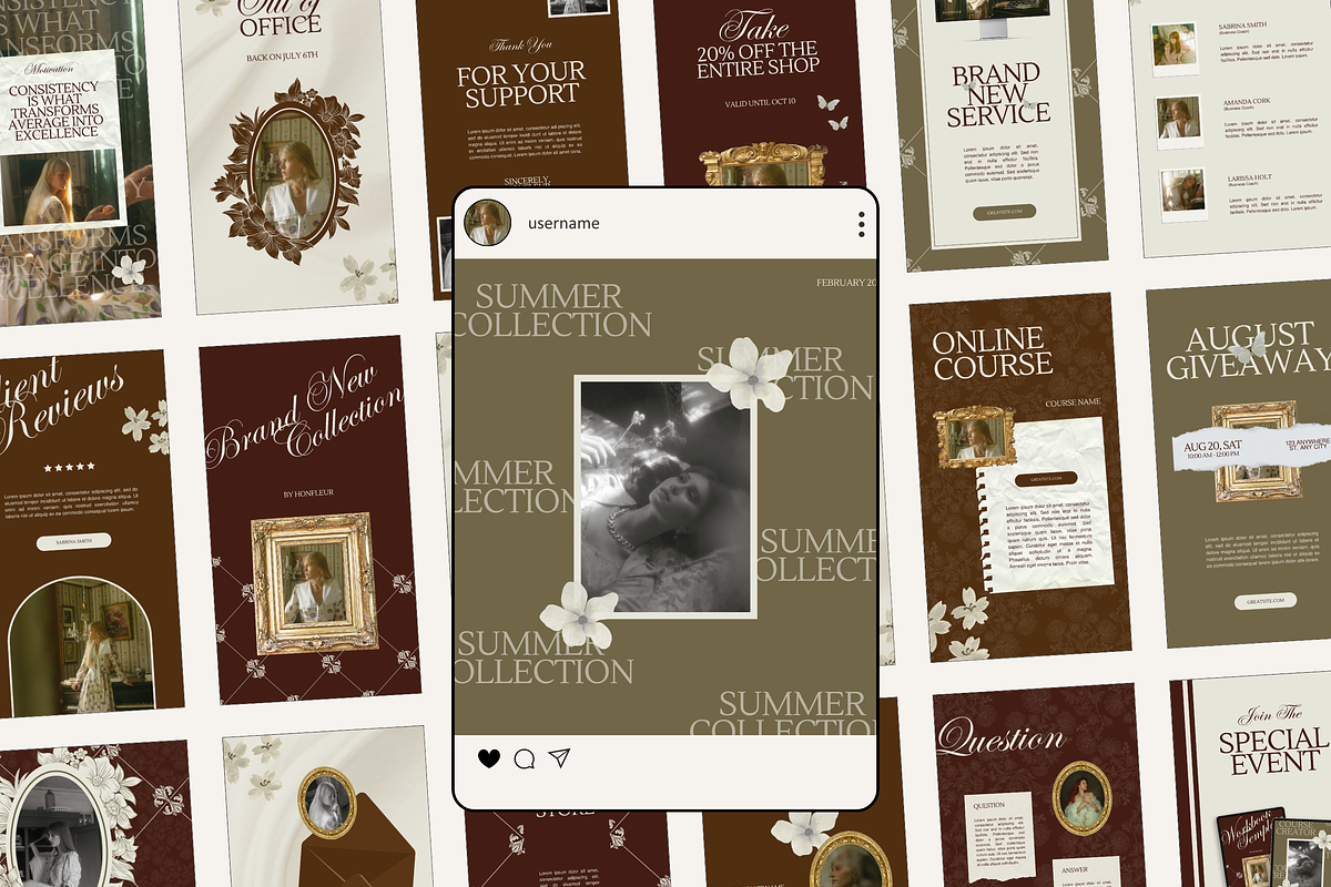 Floral Instagram Stories Posts Canva, a Social Media Template by Branding Babe Co. (Photo 1 of 7)