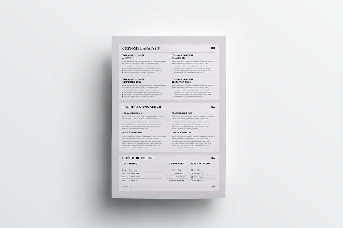 Marketing Plan | MS Word & Indesign, a Stationery Template by design_hut (Photo 5 of 7)