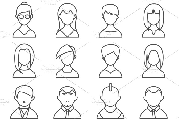 People Outline Icons