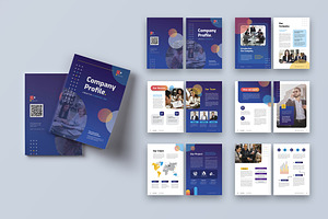 Company Profile Dark Blue Color, a Print Template by UICreative