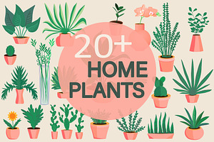 20+ icons of home plants in pots
