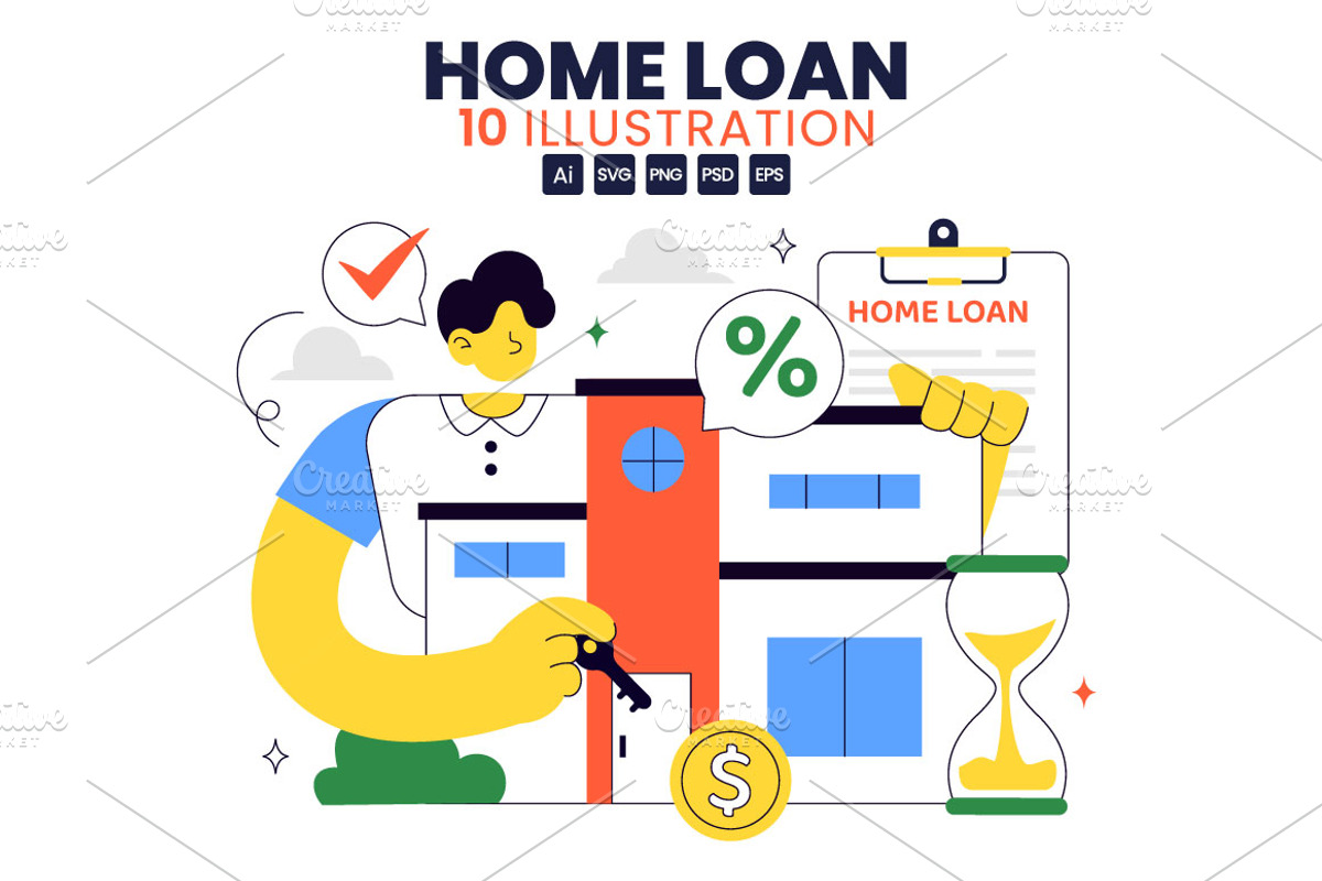 10 Home Loan Illustration, a Person Illustration by denayunebgt (Photo 1 of 4)