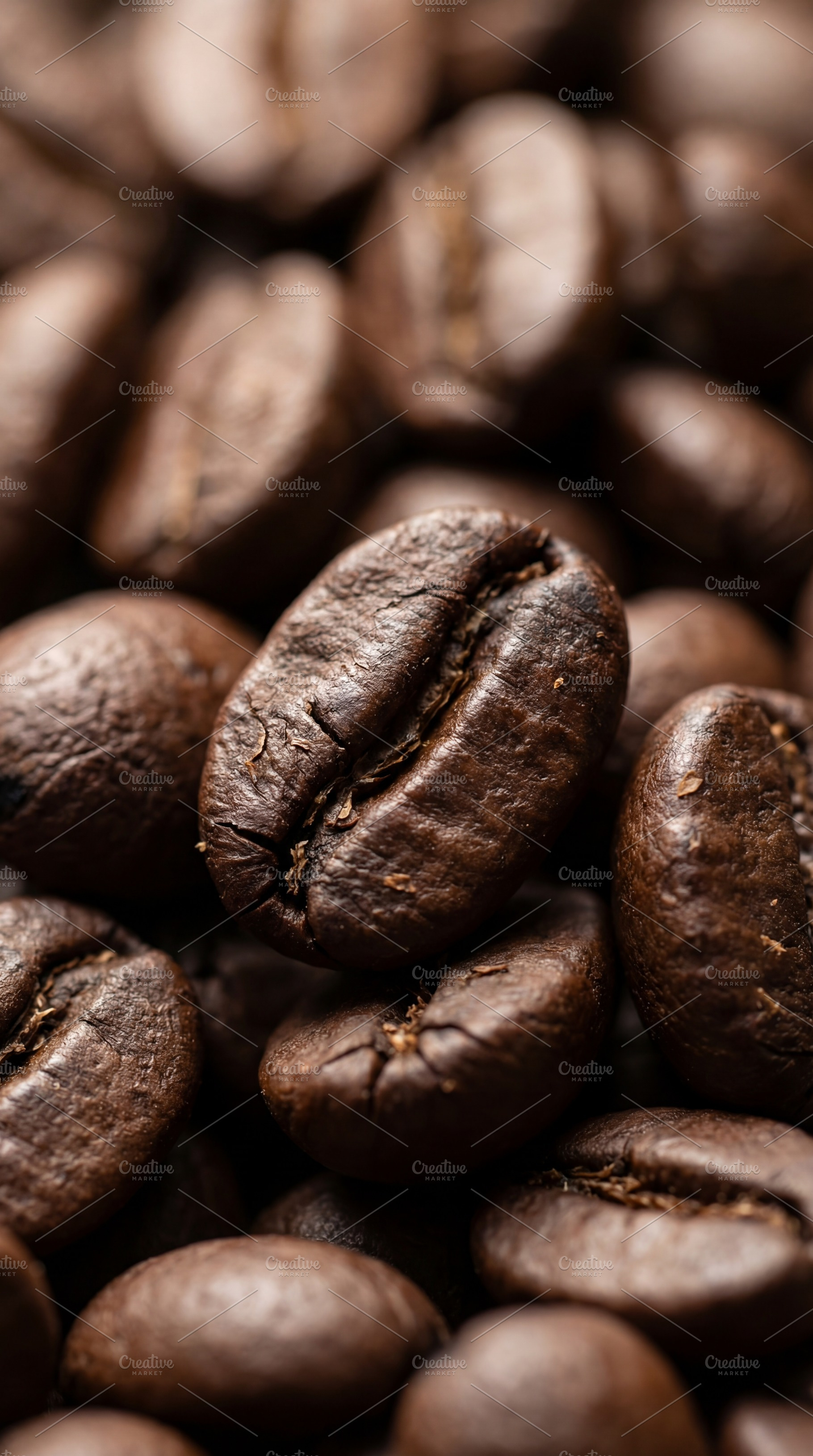 Macro Dark Roasted Coffee Beans, a Food & Drink Photo by Virgo Studio