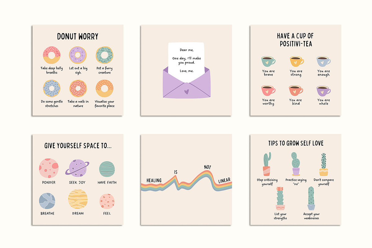 Mental Health Instagram Kit - Canva, a Social Media Template by Willoe Studio (Photo 2 of 12)