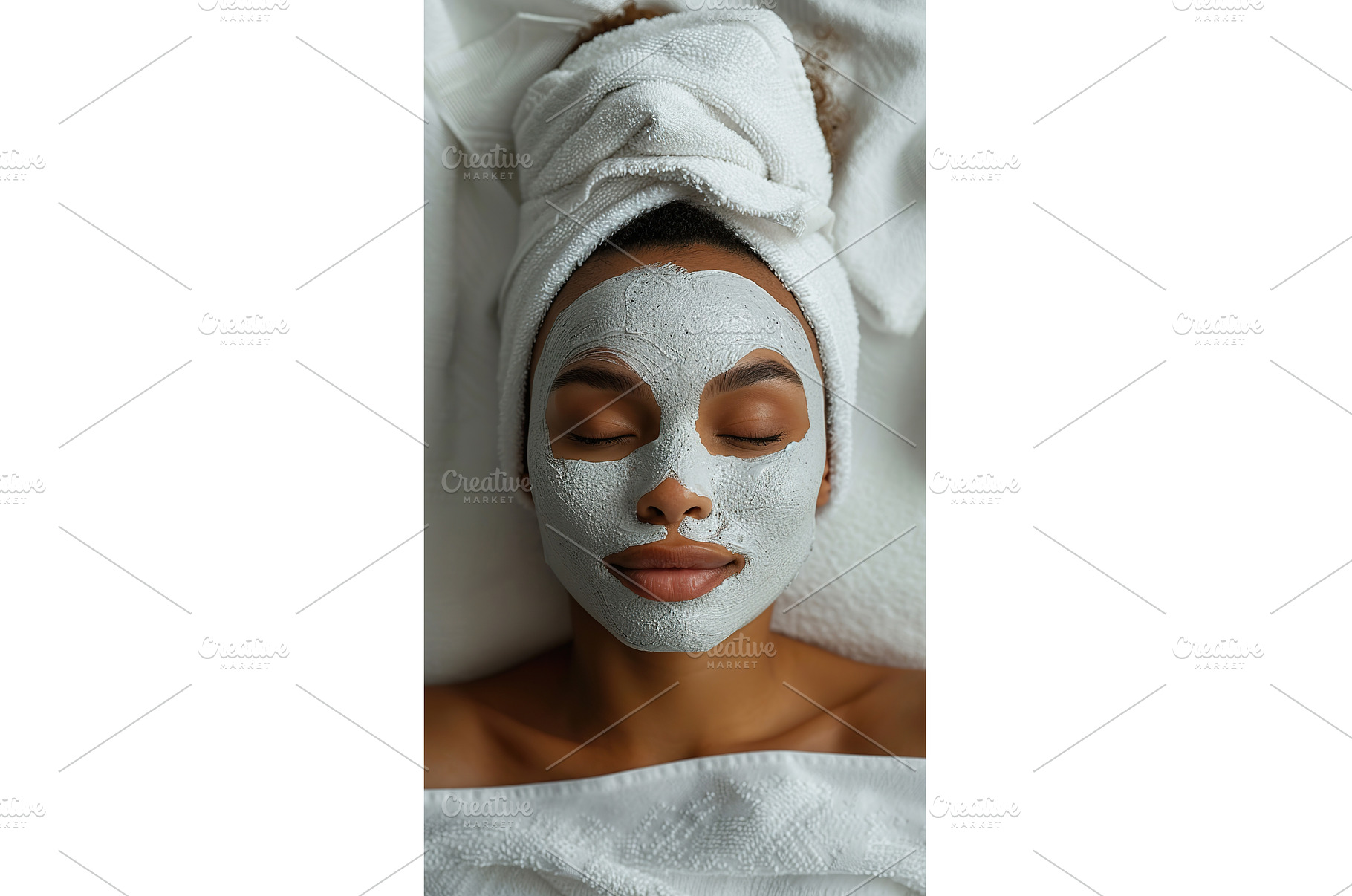 Woman with clay mask lying down, a Beauty & Fashion Photo by Lermont51