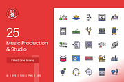 25 Music Production & Studio Icons, an Icon by IconBunny (Thumbnail 1 of 2)
