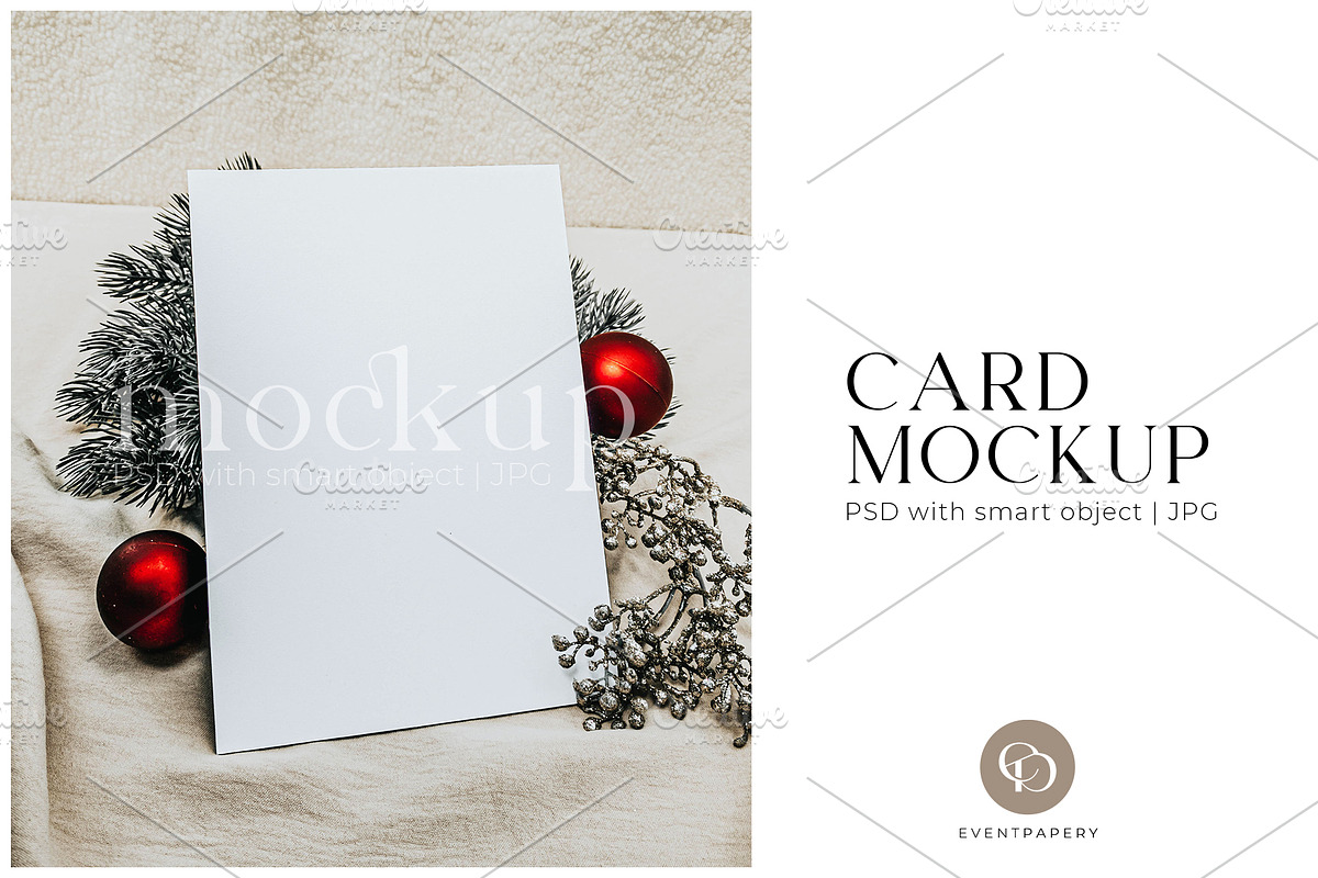 Christmas Card Mockup 5x7, a Print Template by eventpapery (Photo 1 of 3)