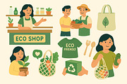 Eco Friendly Doodle Set, a Person Illustration by ananastya (Thumbnail 5 of 7)