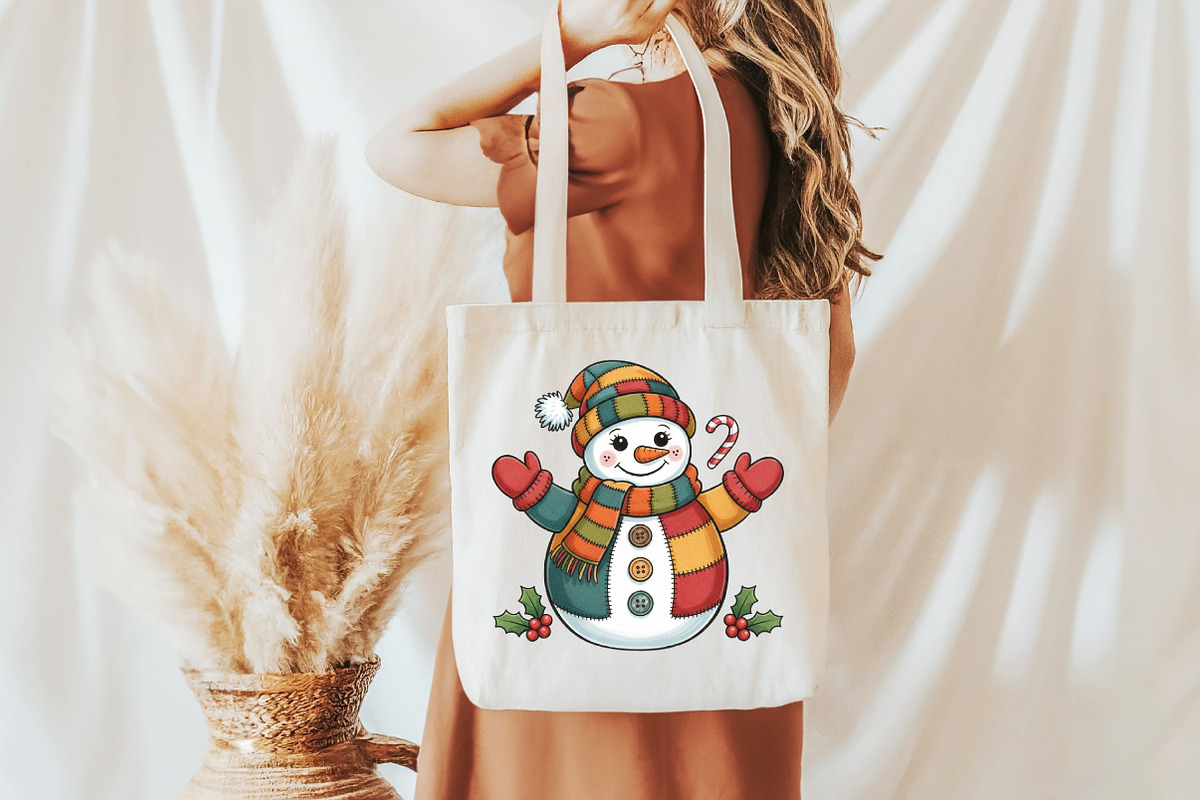 Patchwork Snowman Png, Merry Christm, an Illustration by Designking (Photo 3 of 6)