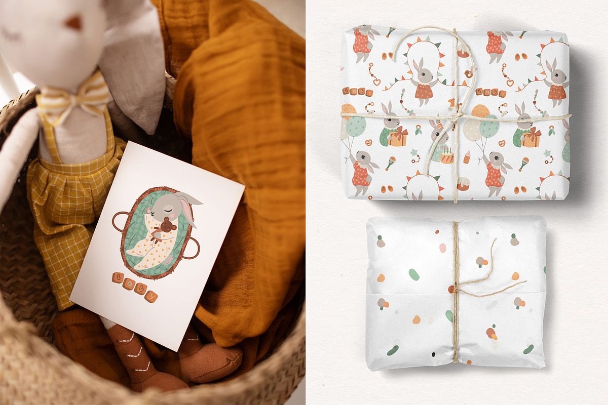 Baby Rabbit Illustrations Set, an Animal Illustration by OxanaTally (Photo 11 of 13)