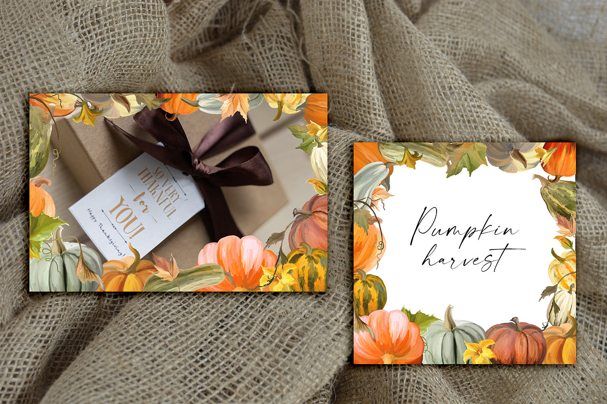 Pumpkin harvest - autumn clipart, an Illustration by Vasmila (Photo 8 of 15)
