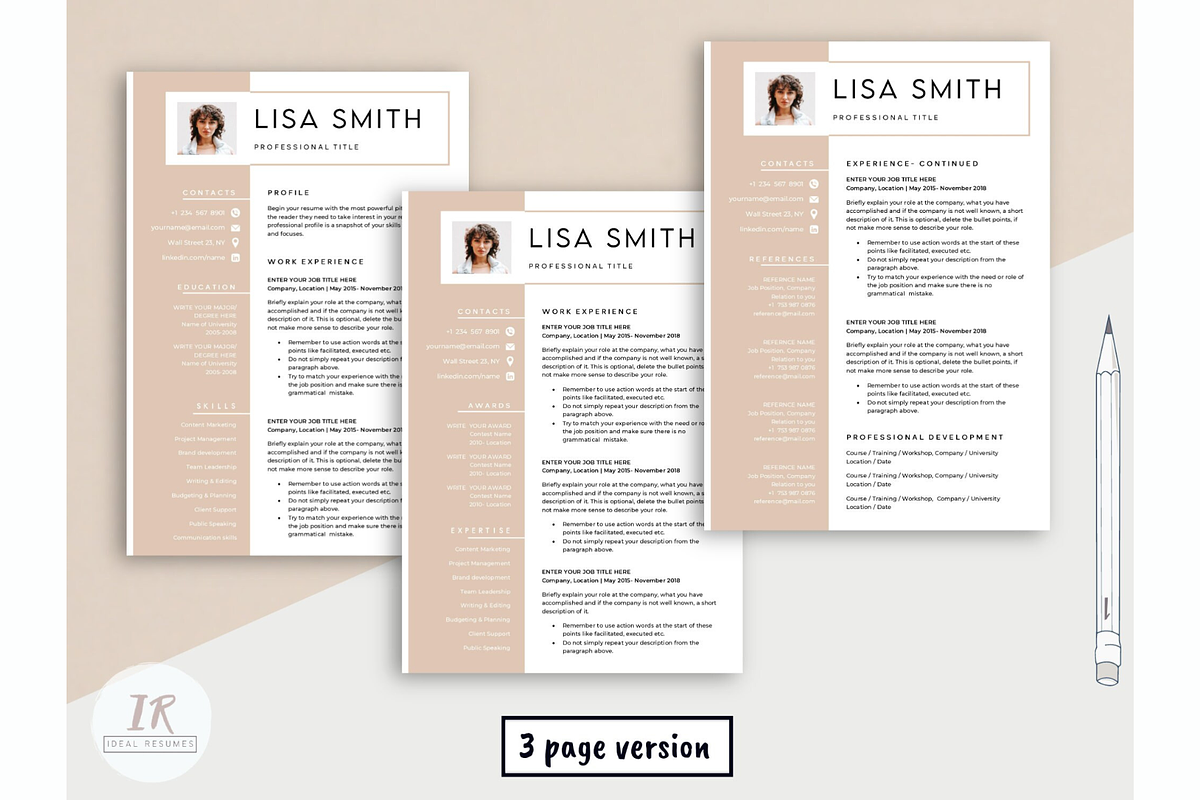 CV template with photo, Word & docs, a Resume Template by Climbwithelevator (Photo 5 of 6)