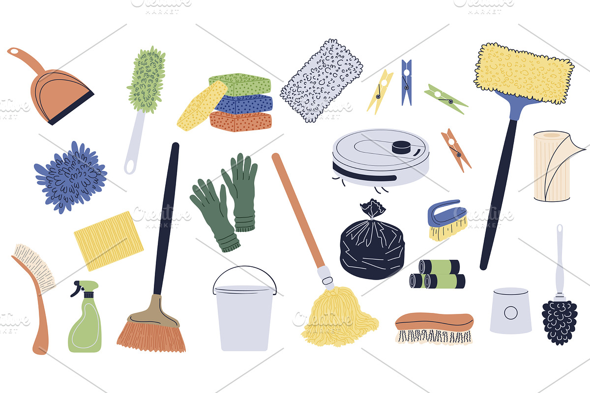 Cleaning equipment, an Object Illustration by alexdndz