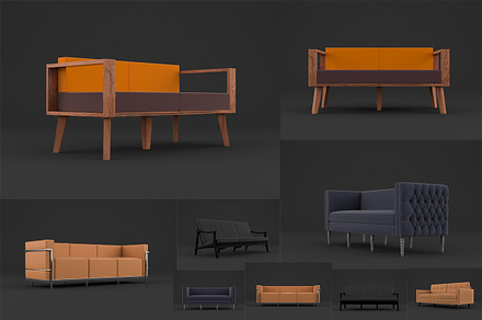 3D Models For Blender 5 Modern Sofas, a 3D by adamadam