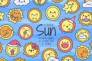 Cute kawaii sun, a Decorative Illustration by Palau