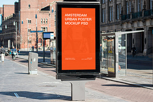 Amsterdam Urban Poster Mockup PSD
