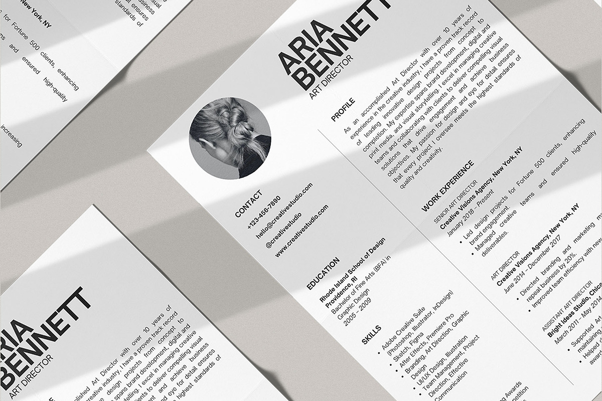 Minimalist Business Resume Template, a Resume Template by Moscovita Studio (Photo 1 of 8)
