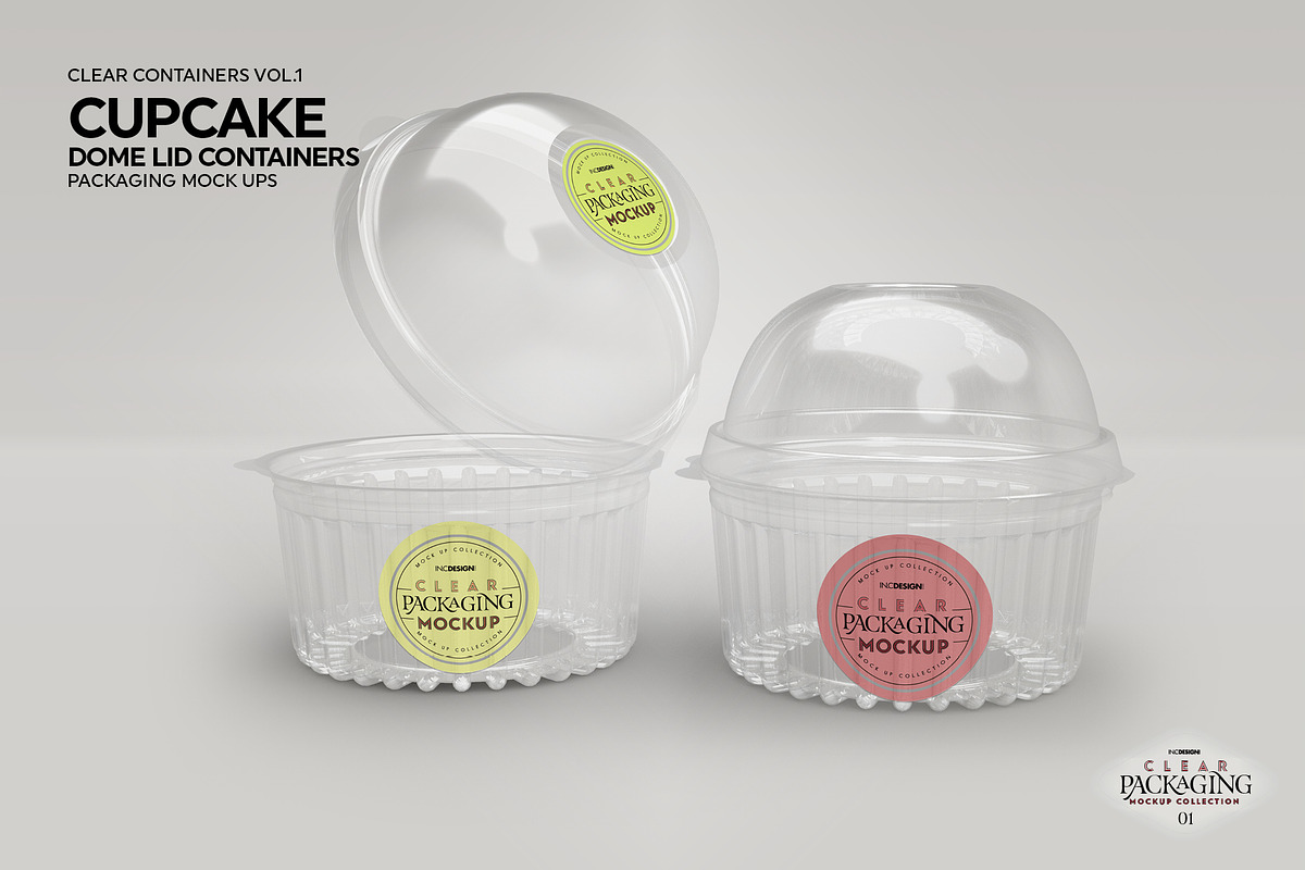 Dome Lid Cupcake Container Mockup, a Cups & Container Mockup by INCDesign (Photo 5 of 7)