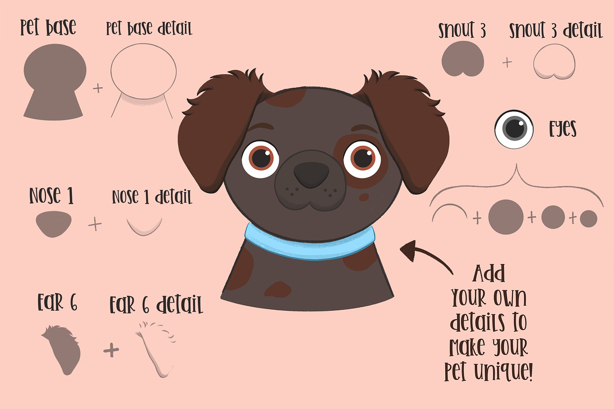 Pets Character Procreate Brushes, a Brush Add-On by Brushed Rose (Photo 3 of 4)