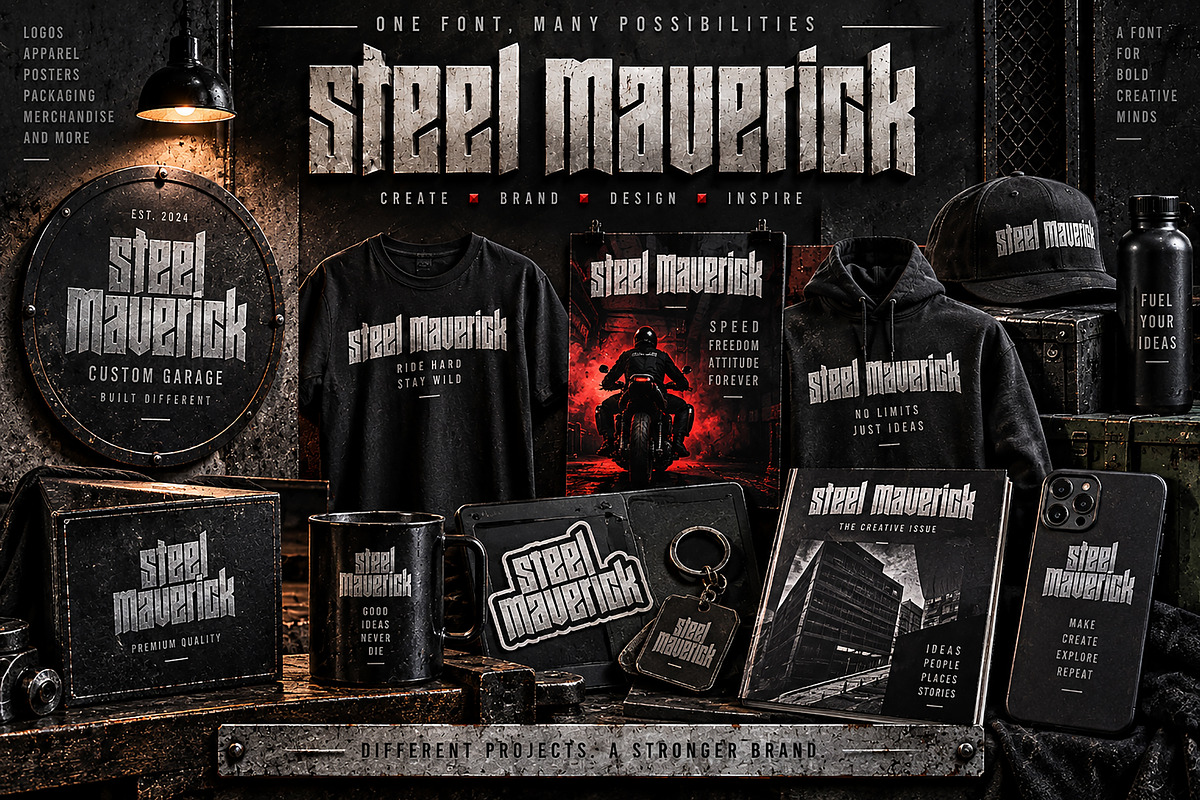 Steel Maverick, a Slab Serif Font by Wow Magic (Photo 2 of 5)