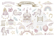 Princess and Unicorns watercolor, a Decorative Illustration by Alisles (Thumbnail 2 of 12)
