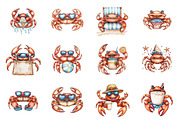 Whimsical Summer Crab Clipart, a Seasonal Illustration by CitraGraphics (Thumbnail 3 of 6)