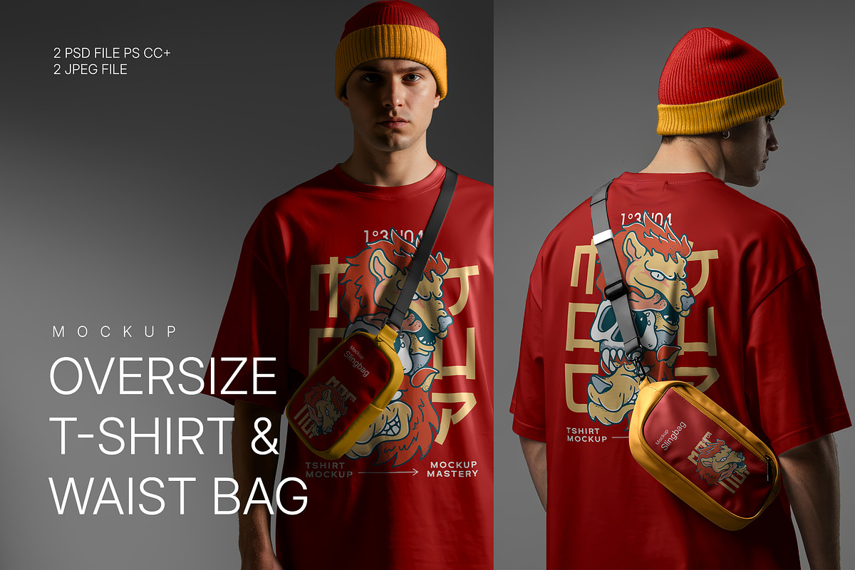 Oversized T-Shirt & Waist Mockup, a Mockup by Samtiv Studio