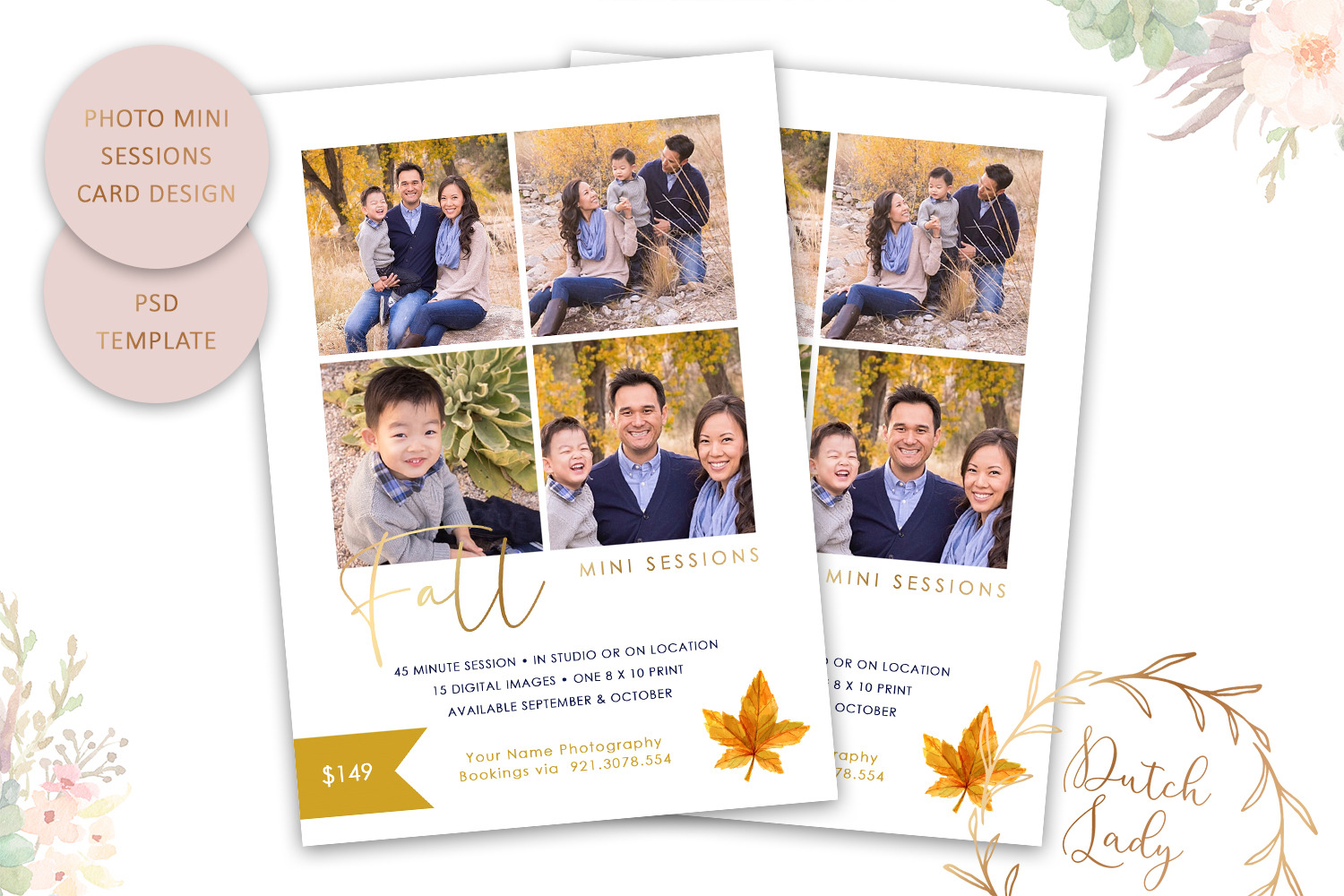 PSD Photo Session Card Template #47, a Card Template by The Dutch Lady ...