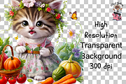 Vegetables Gardener Cat PNG Bundle, a Graphic by Clipart Bloom (Thumbnail 12 of 13)