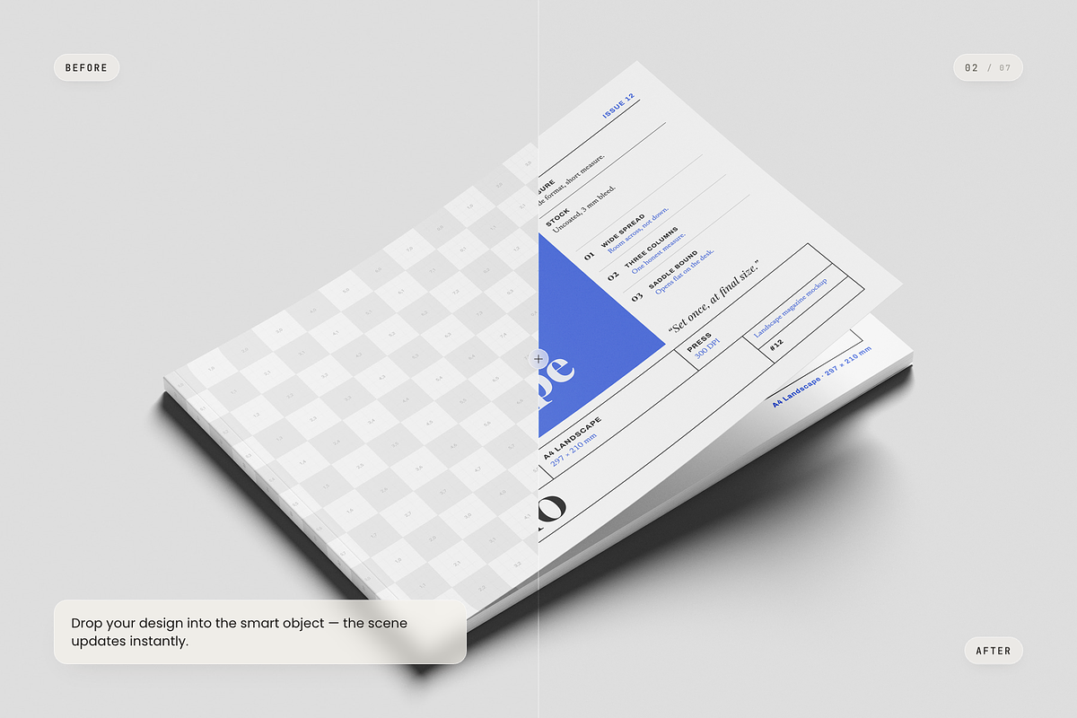 A4 Landscape Magazine Mockup, a Books & Magazine Mockup by Toasin Studio (Photo 2 of 7)