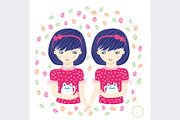 Horoscope. Zodiac signs- Gemini., a Decorative Illustration by Natalia Flurno (Thumbnail 5 of 5)