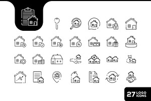 buy house lines icon set collection, an Outline Icon by devastd